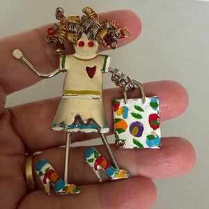 Ganz Girl Shopper Brooch